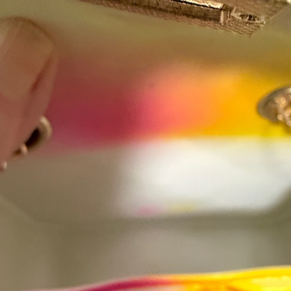 NWT Poppy Quilted PVC Crossbody Mini Bag in a Rainbow Tie Dye w/Gold Chain Strap - Picture 3 of 5